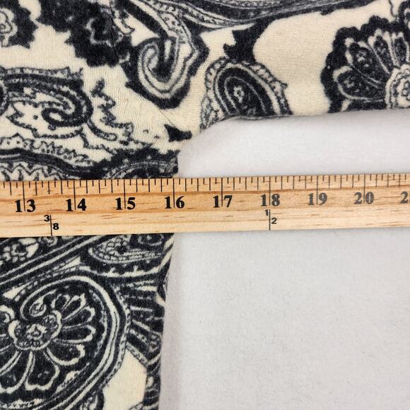 VNTG Jones New York Paisley Sweater Wool/Angora/Nylon Women’s SZ SM Blue/Cream - Picture 7 of 9